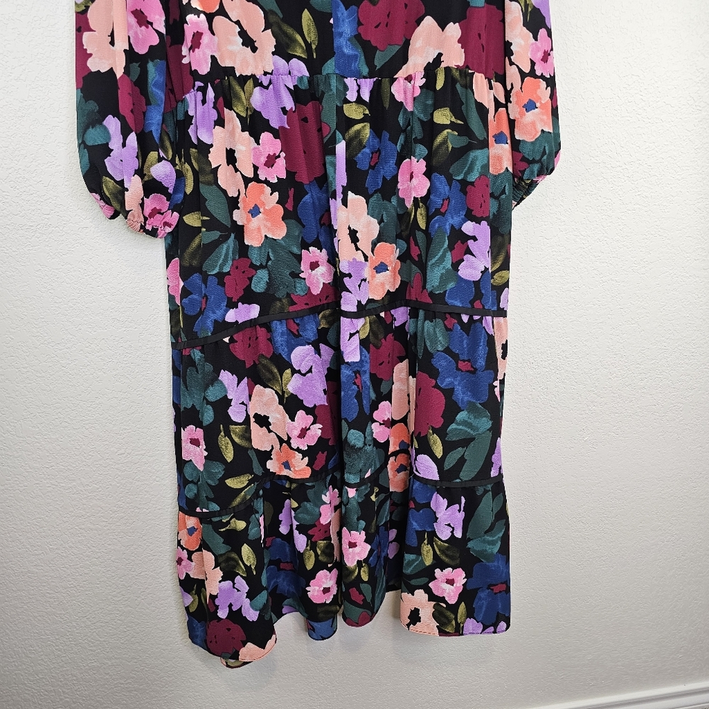 Clover And Sloane Floral Tiered Ruffle Maxi Dress 18W - Picture 6 of 10